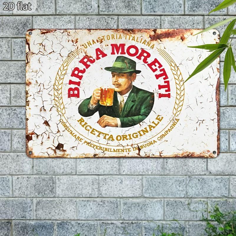Vintage Drink Theme Metal Wall Panels for Bar Restaurant Kitchen Decor