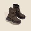 Brown Martin Boots Women's 2025 New Super Fire Folds Retro British Style Maillard Wasteland Wind Huge Good-looking Short Boots