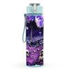1PC Purple Forest Skull Dark Fantasy Print 750ml Color Plastic Sports Water Bottle Leakproof Flip Straw Lid Suitable for Sports Office Home Use