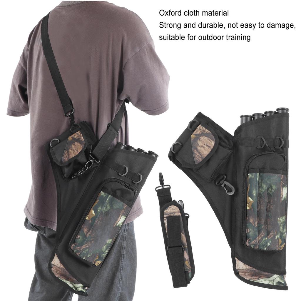 Pfeilköcher Aufbewahrungstasche Tragbare 4-Röhren-Pfeiltasche mit Schultergurt für den Outdoor-Bogenschießsport