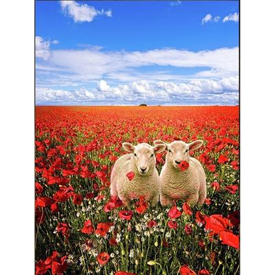 Mosaico di Diamanti animale pecora Immagine fiori Fai da Te Ricamo Diamante 5D Pittura Diamante Completa Punto Croce decoro
