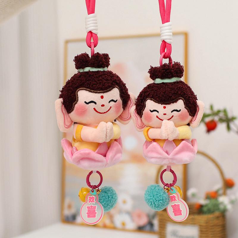 Lotus Little Buddha Plush Keychain With Short Plush Material For Lucky Bag Decor