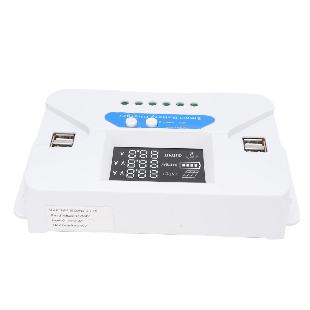 10A Solar Charge Controller Automatic Adaptation USB Solar Panel Battery Regulator for Phones Tablets MP3 Players
