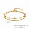 Stainless Steel Daisy Bracelet for Women Elegant Floral Zircon Bracelets Link Chain Daily Party Jewelry Gift