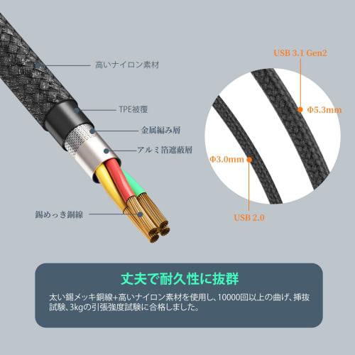 USB-C & USB-C Cable (Black, 3m) [100W Fast Charging/USB 3.2 Gen 2x2-20Gbps Data Transfer] PD3.0/QC3.0 Ultra Fast Charging 4K/60Hz Video Output Ultra D