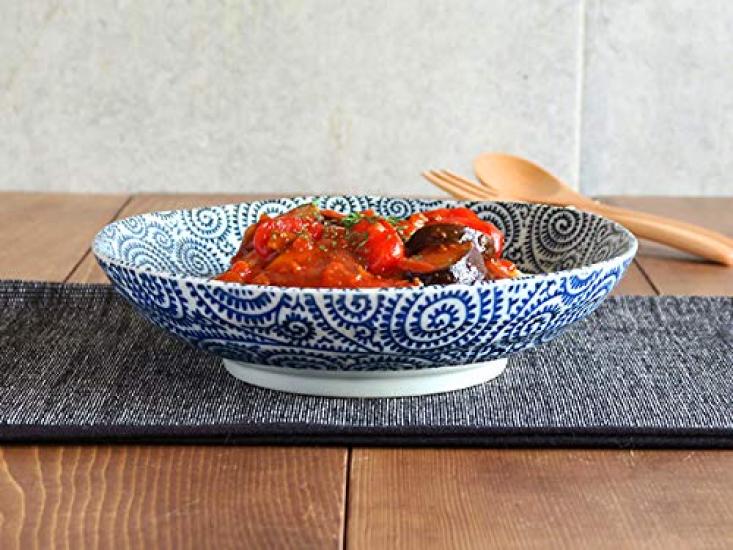 Tableware East Dyed Octopus Pasta Bowl Set of 3 Pasta Plates Large Plates Curry Plates (Old Arabesque) (Outlet Included)