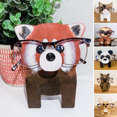 Tier-Brillenhalter aus Holz Handgeschnitzter Tisch-Brillenhalter Tier-Brillen-Organizer