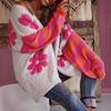 2024 Ethnischer Stil Floral Jacquard Strickjacke Pullover