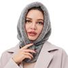 Soft Winter Plush Hat Windproof Balaclava Hats Solid Color Hooded Scarf  for Women