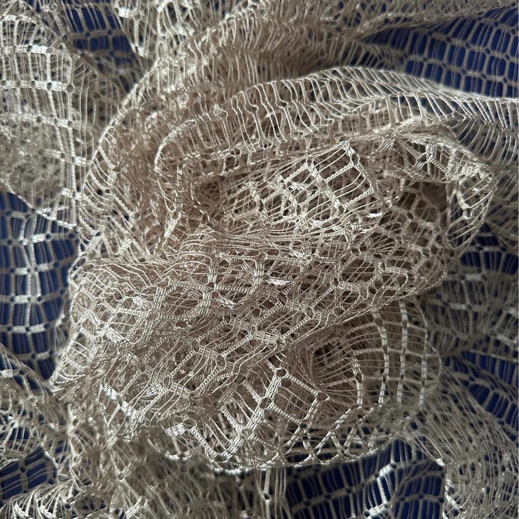 3D Lattice Mesh Curtain Fabric, Warp-Knitted Breathable Large-Hole Mesh, Light-Transmitting Gauze for Living Room & Bedroom Curtains