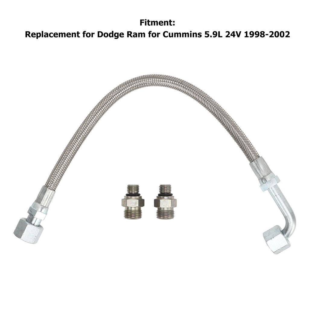 Turbo Oil Feed Line Tube 3927911 Metal Alloy Turbine Supply Pipe with Connector Replacement for Dodge Ram 5.9L 24V 1998-2002
