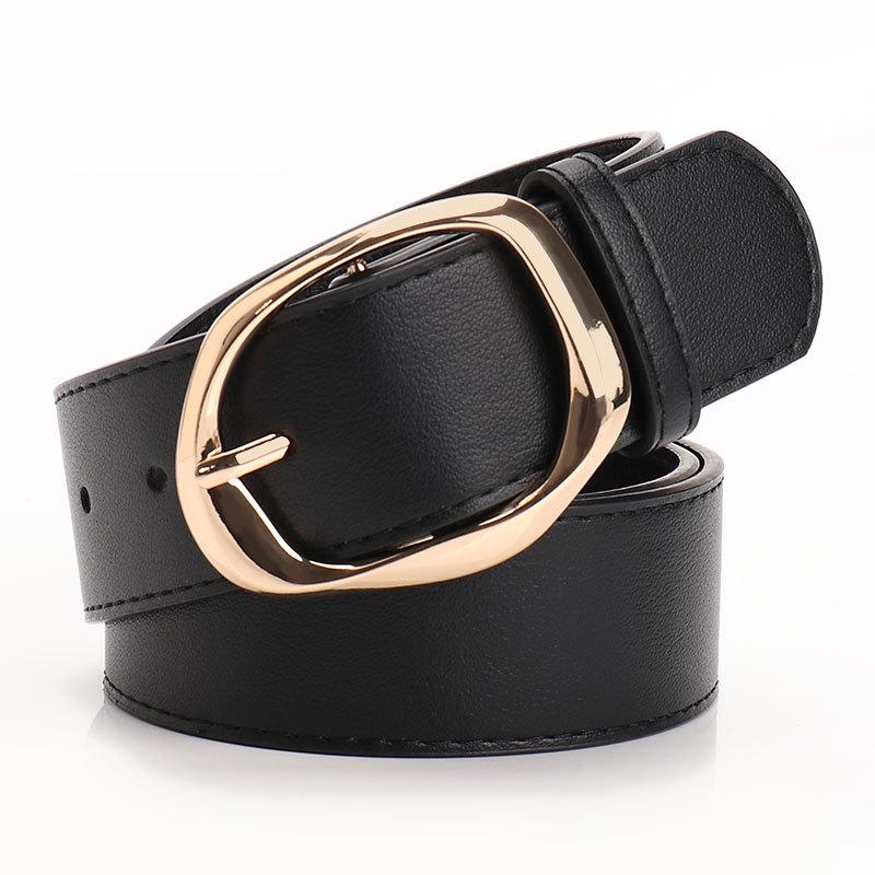 New Commuter Versatile Irregular Alloy Buckle Wide Belt for Women Simple Fashion Decorative Jeans Women's Belt