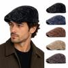 Adjustable Corduroy Flat Cap British Style Driving Cap Vintage Gatsby Beret Cap  Driving Use