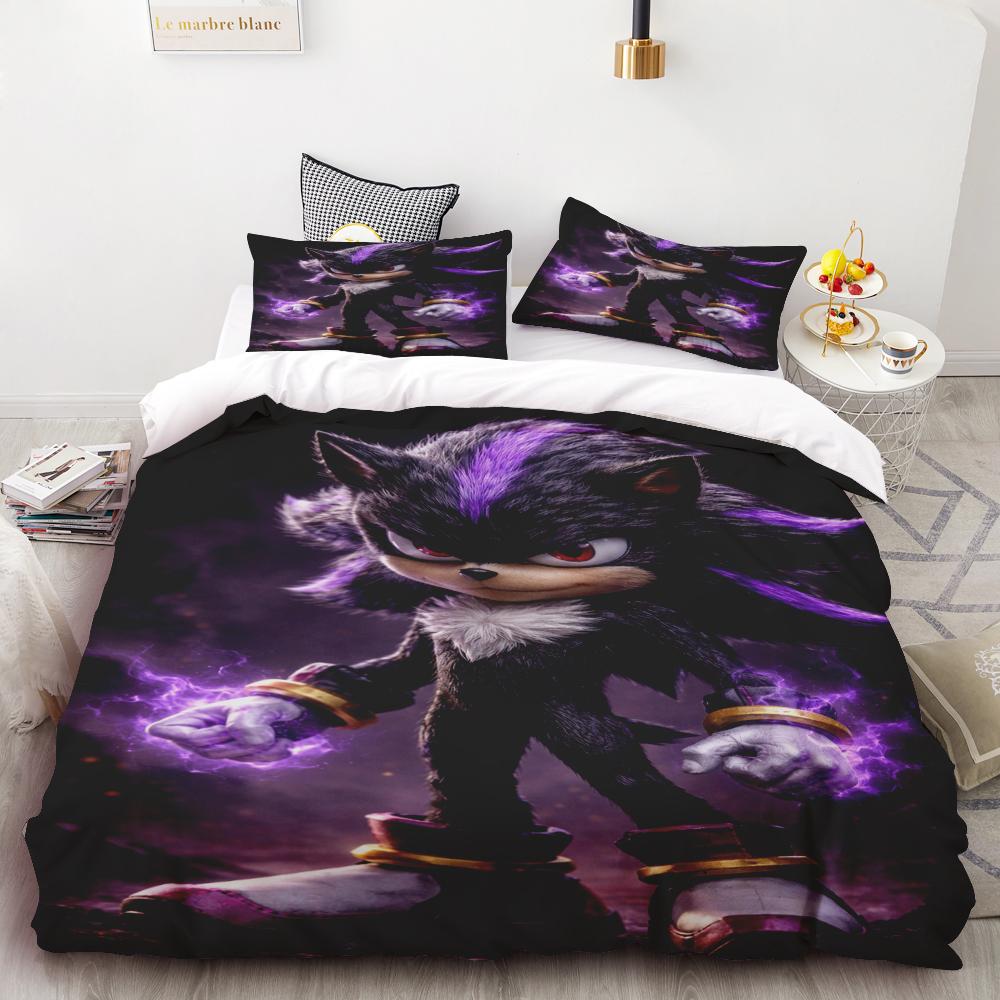 Kids Sonic Duvet Cover Hedgehog Cartoon Bedding Set Quilt Cover Set Twin Full Queen Comforter Cover Bedroom Gifts