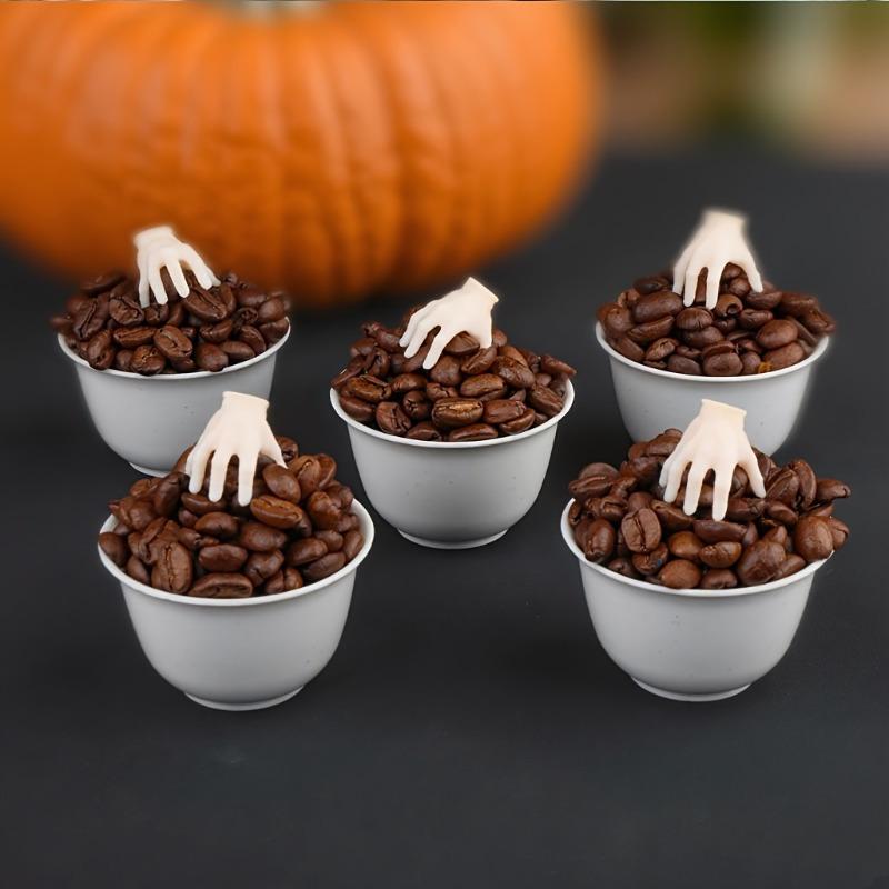Halloween Horror Mini Plastic Hands - Realistic White Faux Limbs for Halloween, Birthday Party Decorations, Role-Playing Games