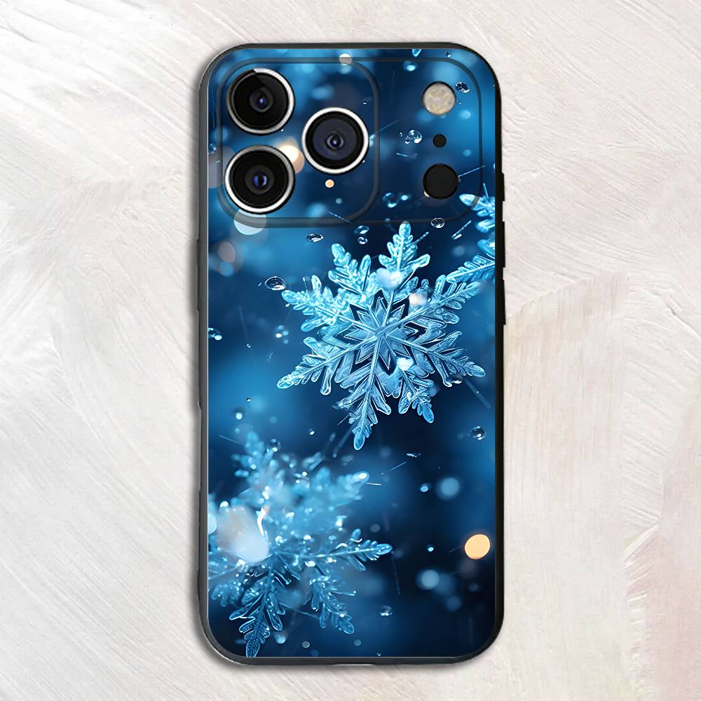 Beautiful Snowflake Silicone Soft Phone Case For iPhone17 16 15 14 13 12 11 Pro Max Plus X XR SE Cover