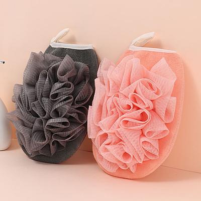 Bath Sponge Ultra Soft Fast Foaming Faux Silk Double-Sided Exfoliating Shower Loofah Glove for Home