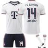 26-27 Venkovní fotbalový dres FC Bayern München pro děti a dospělé LUIS DIAZ #14