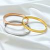 3PCS Stainless Steel Curved Surface 6mm Bracelet, Colorful Three-color Combination, Fashionable Women's Bracelet