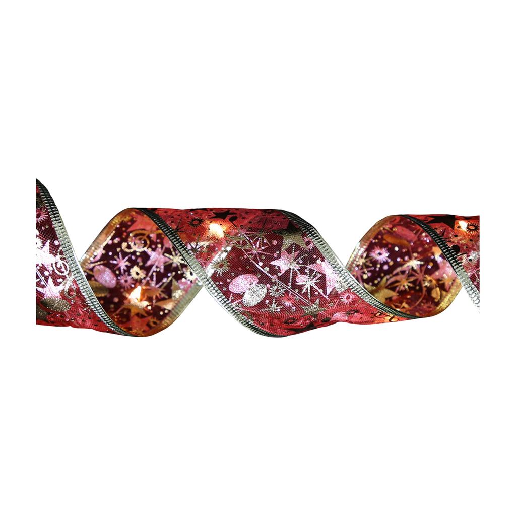 Christmas Ribbon LED String Lights, Christmas Decorations, Christmas Tree Ornaments, Gifts, Hot Foil Double-layer Ribbon