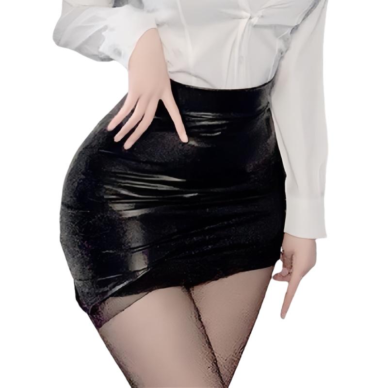 Módní sexy kožené sukně nadměrné velikosti kožené sukně ženy ležérní nošení s vysokým pasem pracovní kancelářské minišaty krátká sukně pro ženy