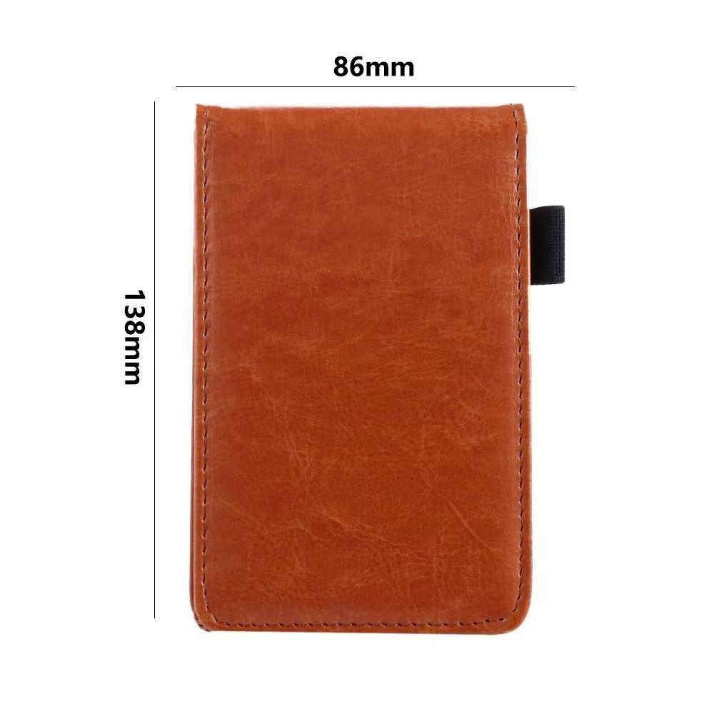 Leather Cover Pocket Notepad Lined Paper Business Memos Retro Portable Planner Office Use