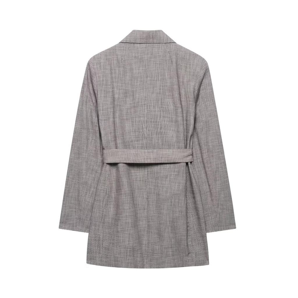 2025 Sommer Damen Slim-Fit Gürtel Casual Strukturierte Anzugjacke