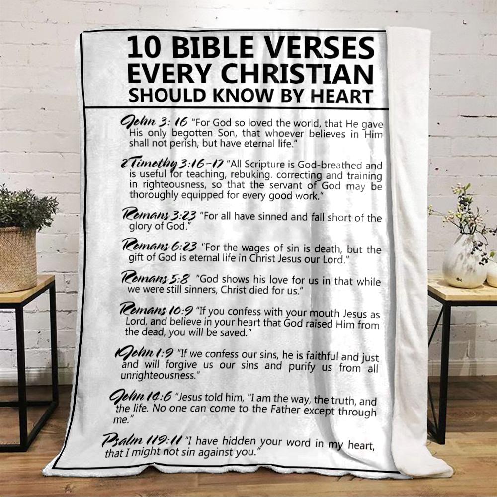 Christian Bible Verses Blanket DesignFlannel blanket for bedroom, living room, sofa, and nap