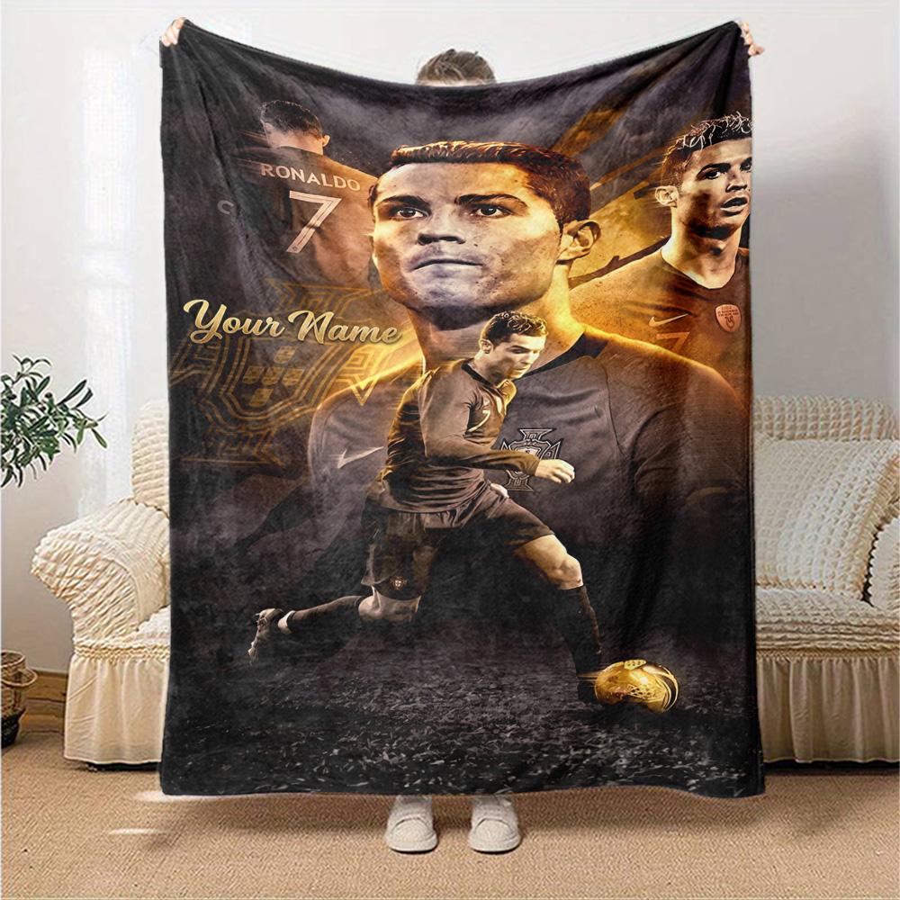 Cristiano Ronaldo (157) Customize Your Name Blanket Throw Customizable Blanket Comfortable Suitable for Bedding Home Decor Chair Couch All-Season Use