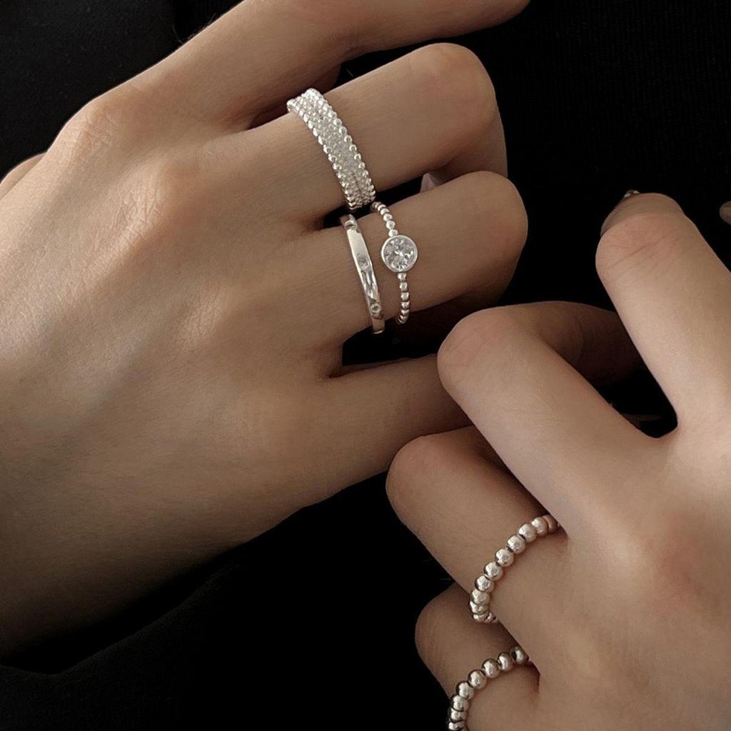 Fairy Layered Zirconia Adjustable Women's Ring - Trendy Shiny Open Index Finger Accessory