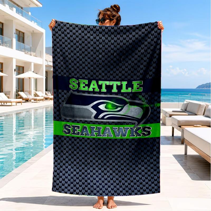 Asciugamano da Spiaggia Spirito di Squadra Seahawks, Asciugatura Rapida, Facile da Curare, Adatto Sia per il Fitness che per le Vacanze al Mare, Essenziale Sportivo