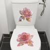 2Pcs Creative Rose Flower Waterproof Toilet Sticker Bathroom Wall Background Decal Home Decoration Self-adhesive Posters