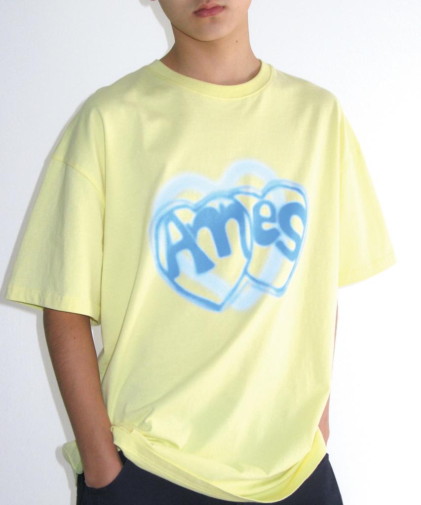 AMES-WORLDWIDE Heart Spray Tee Yellow