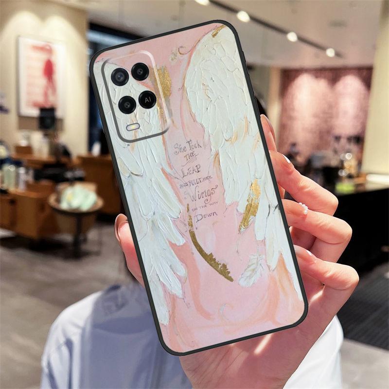 Angel Wings Painting Case For Oppo A94 A54 A40 A60 A80 A98 A78 A18 A38 A58 A16 A76 A96 A17 A77 A74 A57S A15 Cover