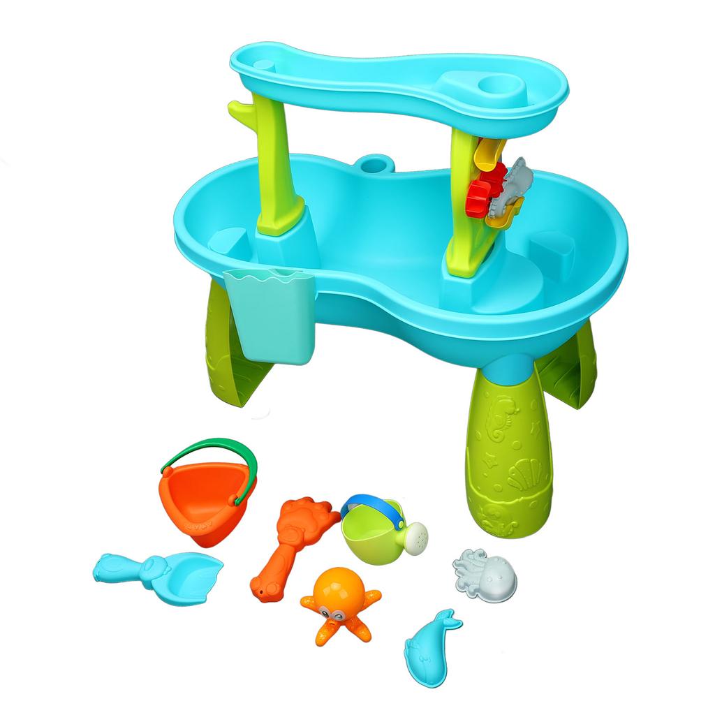 Splash Sand Table Toy 2 Tier Rain Shower Water Table for Toddlers Outdoor Beach Backyard Activity