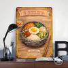 Bibimbap Koreanisches Gericht Poster Individuelle Wandkunst Vintage Metallschilder Retro Blechschild für Man Cave Luxuriöse Wohnaccessoires Zimmer