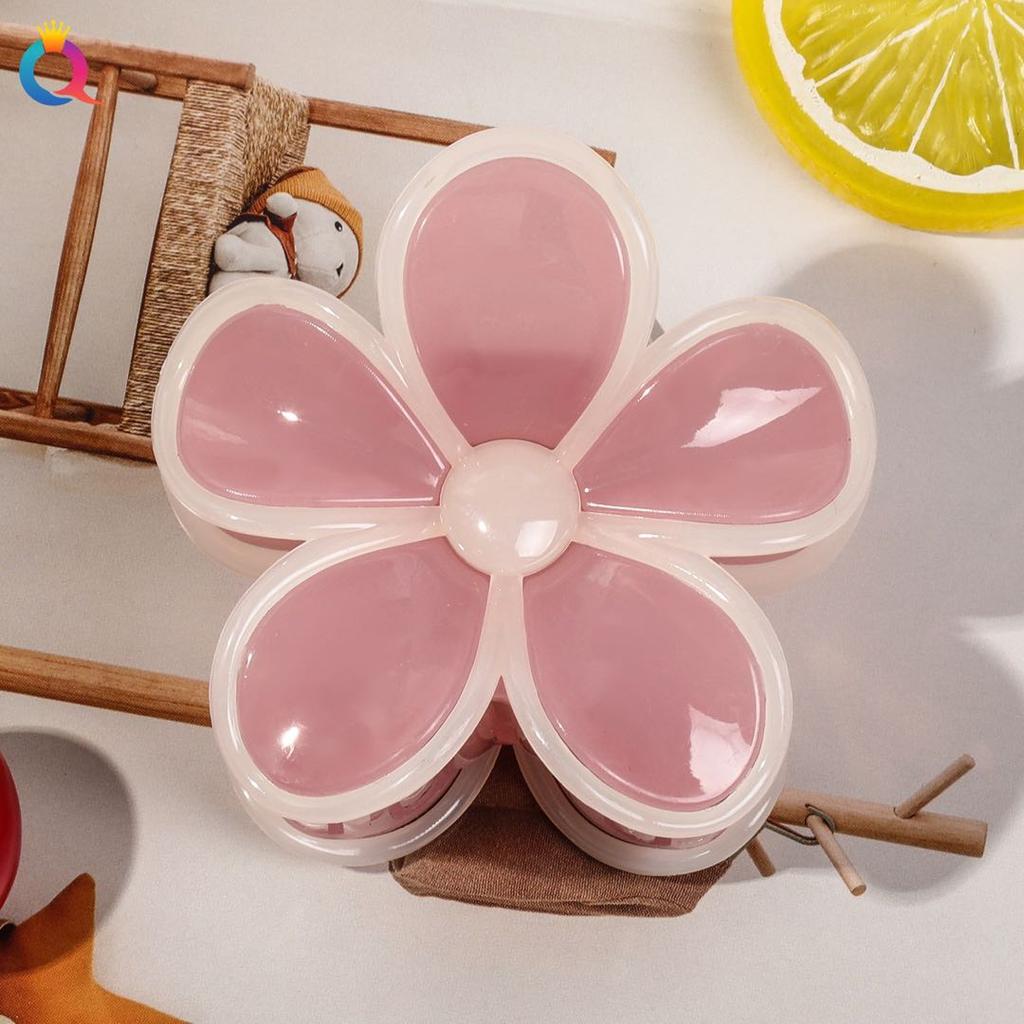 3 Pcs Large Classic Design Hair Claw Clips Flower Acrylic Fashion Headwear Barrette,Sweet Hair Accessories for Women Gift