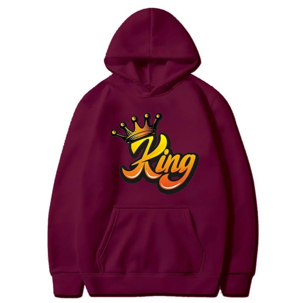 Women's Long Sleeves Women Streetwear Hoodie Sweatshirt King Print Harajuku Pullover Autumn Casual Hooded Hoodie Sweatshirts