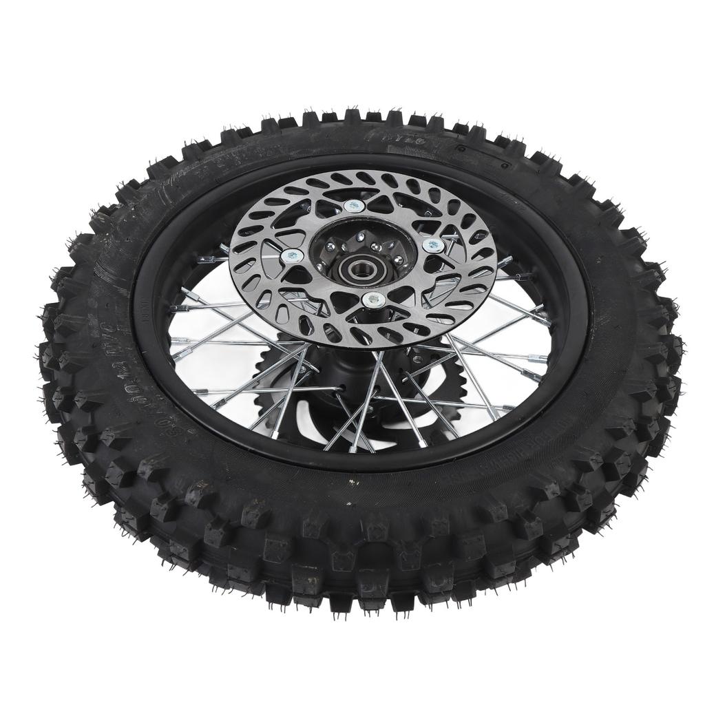 12 Inch Dirt Bike Rear Wheel Rim 80 100 12 3.00 12 Rear Wheel Tire and Rim Inner Tube 15mm Axle with Brake Rotor and
