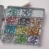 12Grids Sparkle 3D Nail Art Rhinestones+Tools 2Mm Brilliant Diamond Nail Charms Nail Decoration Manicure Accessory