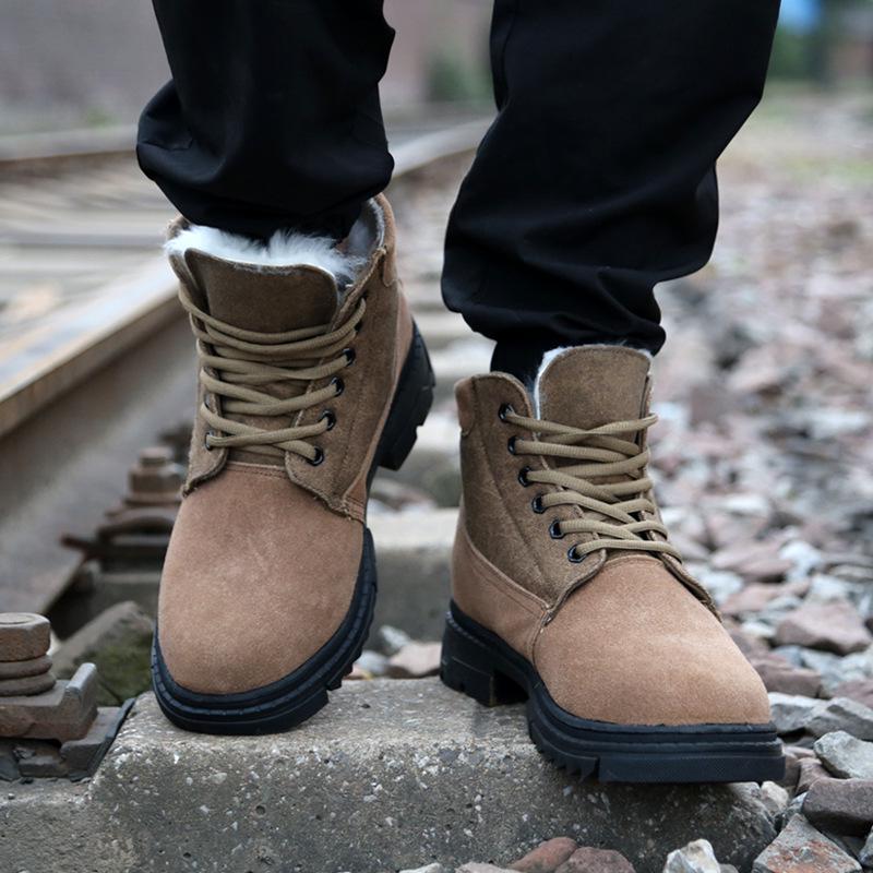 Men's Thickened Leather Wool Winter Boots