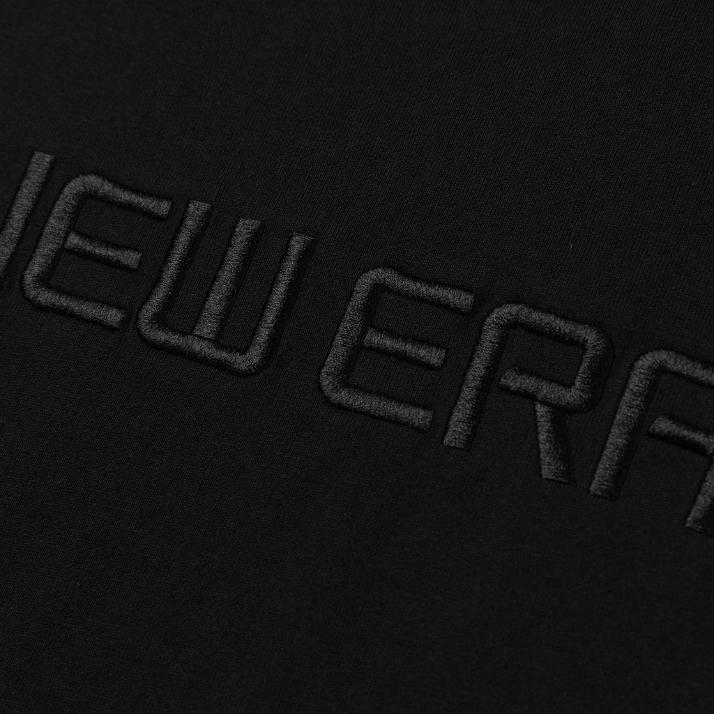 New Era Letter Embroidery Round Neck Short Sleeve T-Shirt Unisex T-Shirts Black 13075352