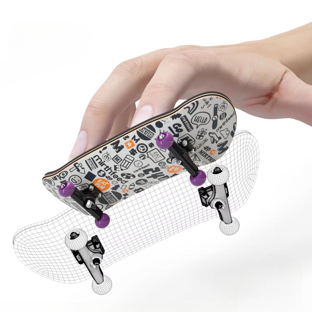 Mini Fingertip Skateboard Keychain With Bearing Professional 5 Layer Maple Wood Skateboard Stress Relief Toys Children's Gifts