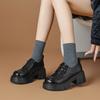 Augustine black loafers women's 2025 new autumn and winter British style small leather shoes platform small single shoes