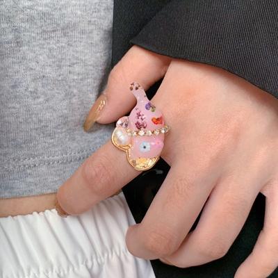 Cartoon Frogs Enamel Drop Rings Trendy Stackable Jewelry Minimalists Styles Sturdy Alloy for Youth