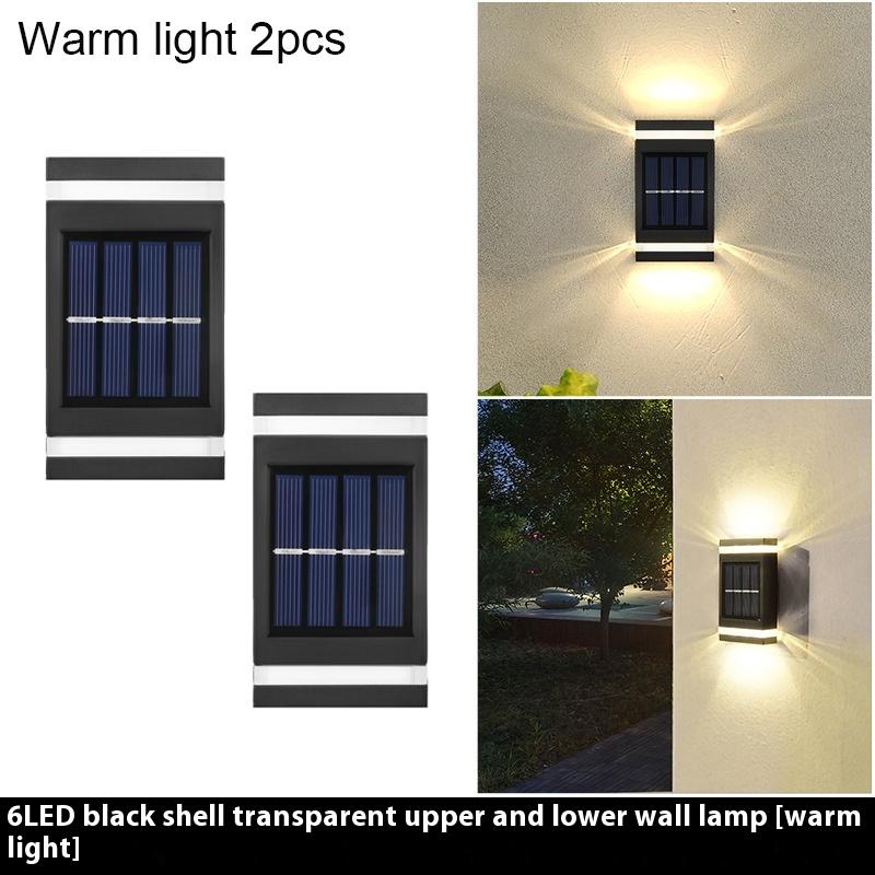 6Led Outdoor Solar Street Light Wall Lamp Waterproof Wall Washing Lights Up And Down Lighting For Terrace Garden Fence Villa