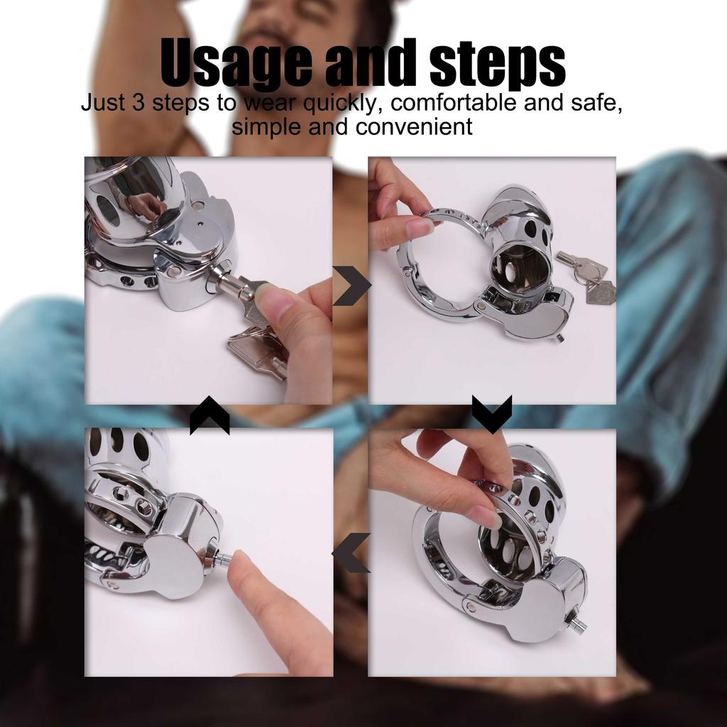 Manyjoy New Male Adjustable Chastity Cage Metal Heavy Penis Cage Lock Bird Cock Ring Slave Bondage Restraint Sex Toy Man Loyalty