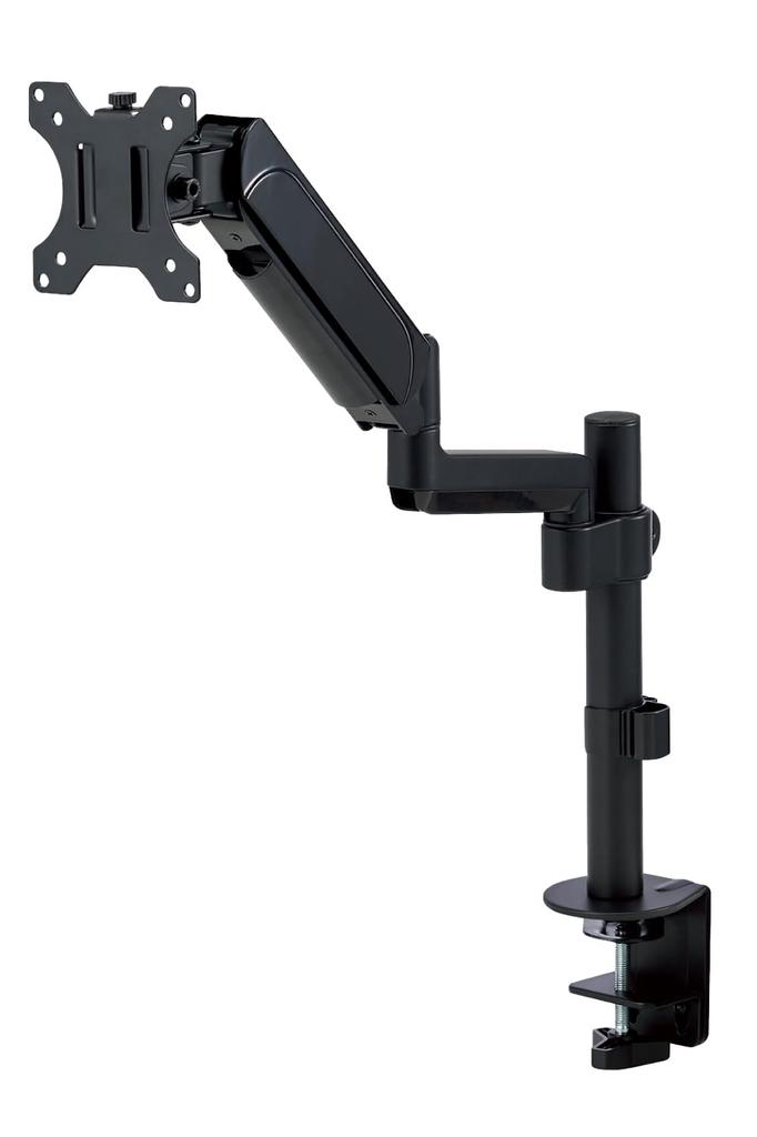 ELECOM Monitor Arm Single Arm Compatible with to Monitors Load 9kg Gas Type VESA Standard Support Pole Black 17" 32" Capacity DPA-SS07BK