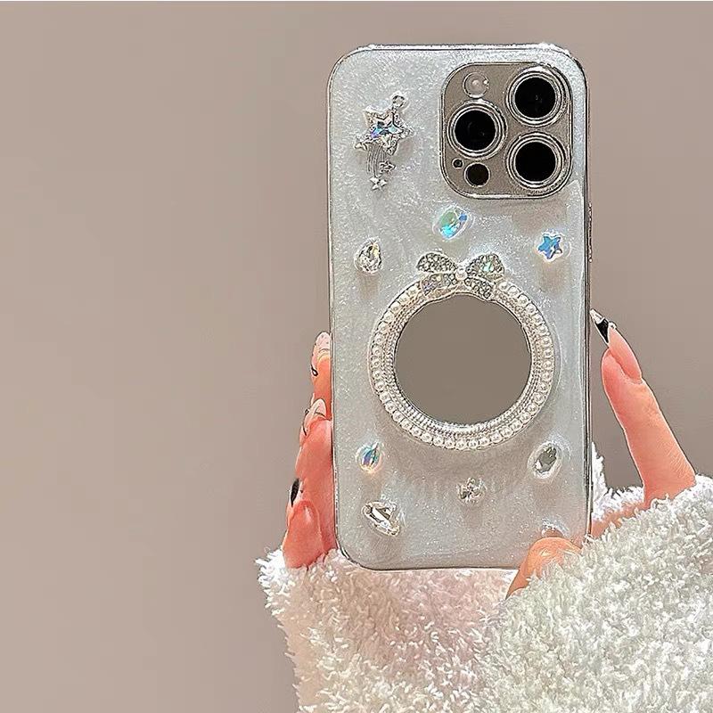 Dla IPhone 17 Promax Lustrzane Spadające Żelowe Etui na Telefon dla Apple 16 Woda Diament Łuk 15 Gwiazda Pokrowiec Ochronny