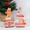 Christmas Home Decoration, Colorful Wooden Christmas Table Setting, Cartoon Claus Wooden Ornaments